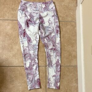 Marble Print High-Waisted Leggings